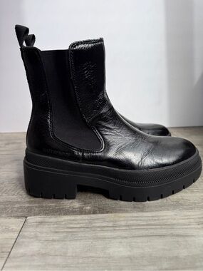Cougar Black Waterproof Chelsea Lug Boots Size 6 Whimsigoth Grunge Utility Goth
